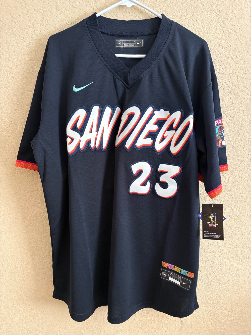 NWT SAN DIEGO PADRES TATIS JR #23 NIKE OBSIDIAN 2026 CITY CONNECT MLB JERSEY L